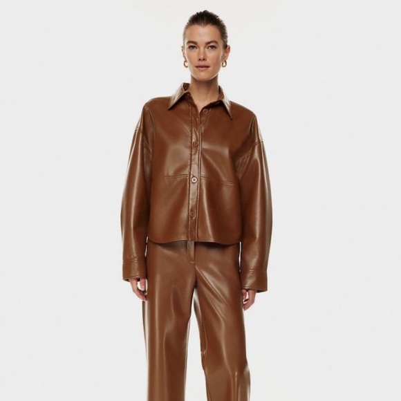 Aritzia Babaton Pelli Hip Leather Jacket - Picture 1 of 4